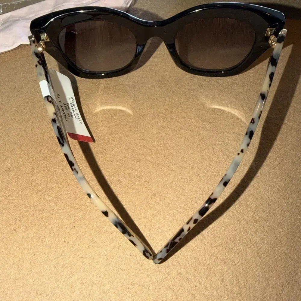 Kate Spade Jalena Sunglasses Pattern Black& Tortoise /Dark Grey Gradient Lens 49